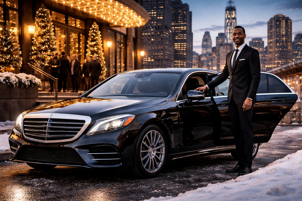 February 2026 special event transportation NYC with luxury black car and professional chauffeur by NYBC