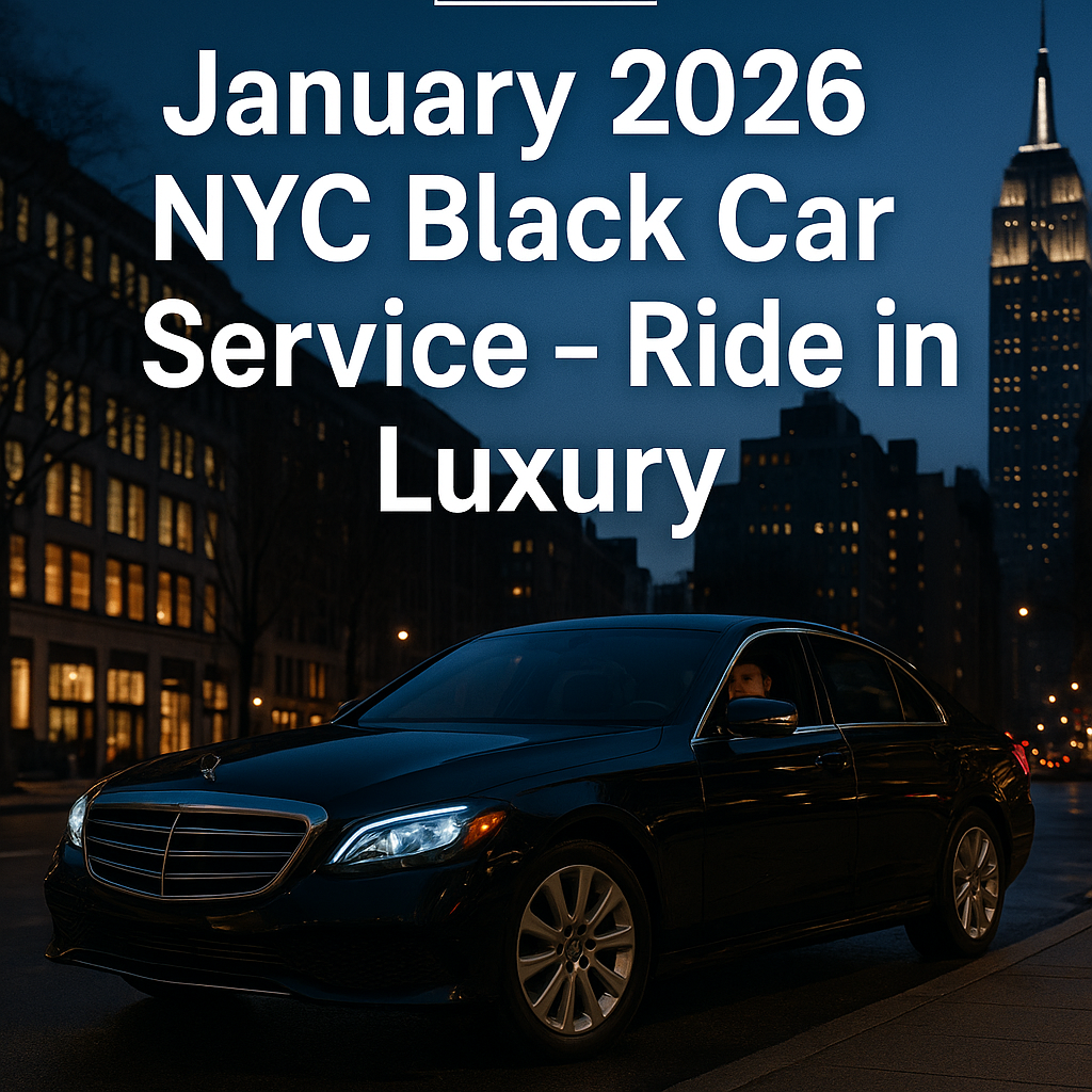 Luxury black car service in NYC for January 2026 offering premium chauffeur transportation with NYBC.