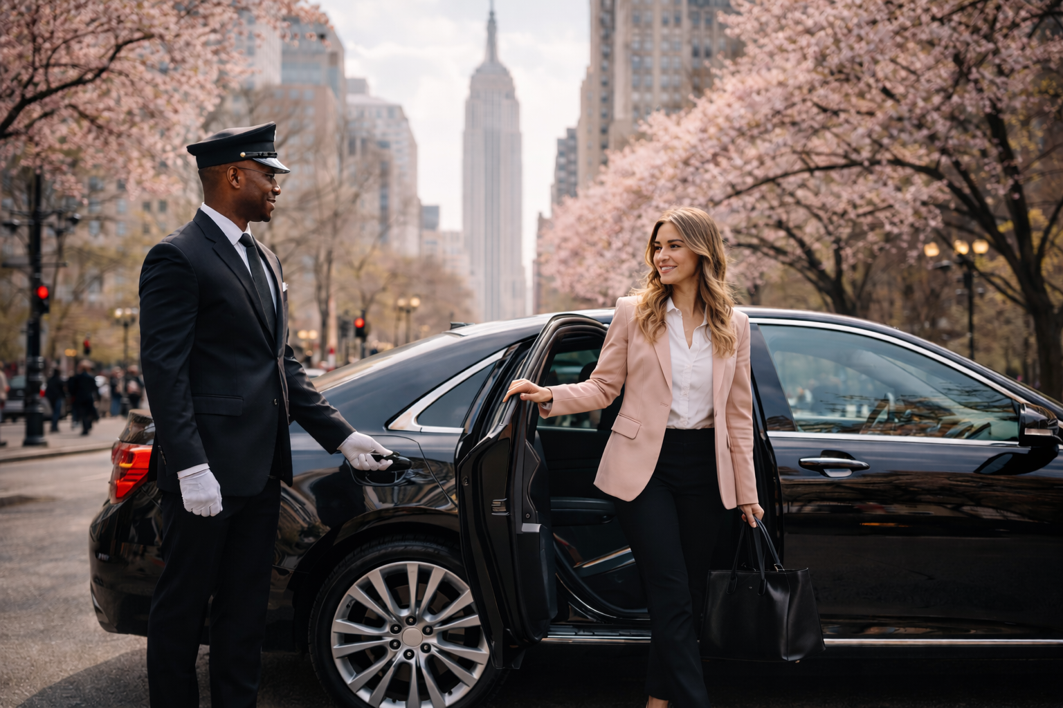 Spring Chauffeur Service NYC providing premium black car rides with a professional chauffeur in New York City during March